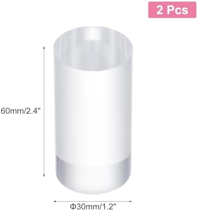 Uxcell 2pcs Acrylic Cylinder Display Blocks 30x60mm Clear Jewelry Stand Base
