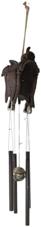 Ebros Gift Rustic Horse Saddle Wind Chime Decor