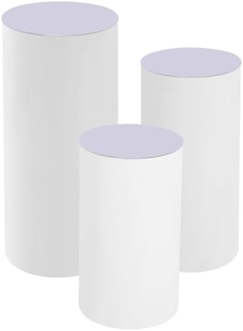 3Pcs Cylinder Pedestal Stands for Wedding and Party Decor