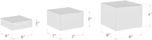 Red Co Glossy Silver Acrylic Cube Display Risers - 3 Pack