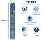 AS Mezuzah Case with 3D Painted Shin Design Blue White 5 Inches