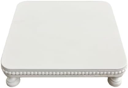 Farmhouse Display Wood Riser with Beaded Pedestal Stand