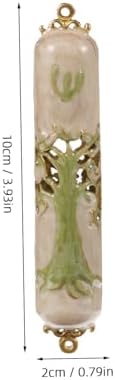 PRETYZOOM Mezuzah Door Ornament Scroll Metal Judaica Religious Decor