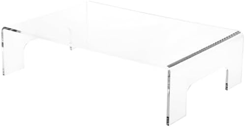 Plymor Clear Acrylic Display Riser with Tray Handles 2 Pack