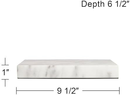 360 Lighting Rectangular Lamp Riser White Marble Finish