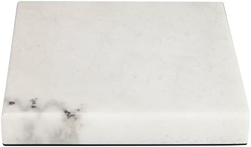 360 Lighting 8 Inch Square Lamp Riser White Marble