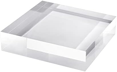 CiaoHER 2in Acrylic Cube Display Stand 9x9 Clear Solid Base