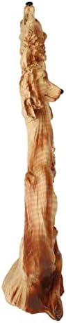 Ebros Gift Nature Rustic Faux Wood Howling Wolf Family Sculpture