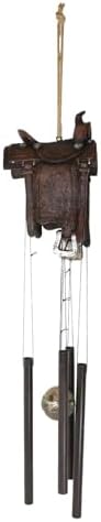 Ebros Gift Rustic Horse Saddle Wind Chime Decor