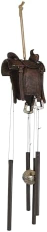 Ebros Gift Rustic Horse Saddle Wind Chime Decor