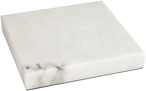 360 Lighting 8 Inch Square Lamp Riser White Marble