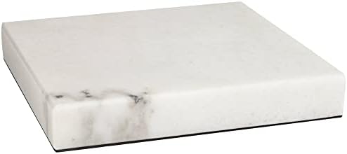 360 Lighting 8 Inch Square Lamp Riser White Marble