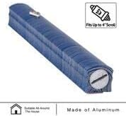 AS Mezuzah Case with 3D Painted Shin Design Blue White 5 Inches