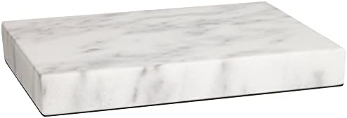 360 Lighting Rectangular Lamp Riser White Marble Finish