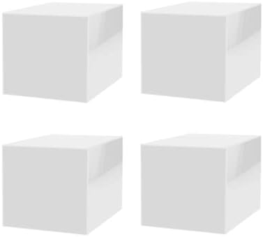 4 Pack 12 Inch White Acrylic Display Box with Open Side