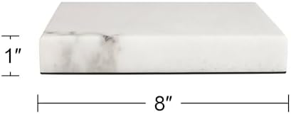 360 Lighting 8 Inch Square Lamp Riser White Marble