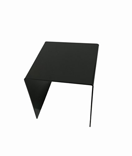 FixtureDisplays 6 Inch Cube 3-Sided Black Acrylic Display Riser