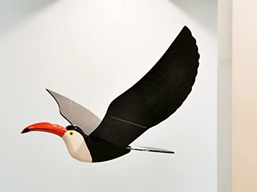 WitnyStore Wooden Flapping Wing Toucan Mobile 24 Inch Decor