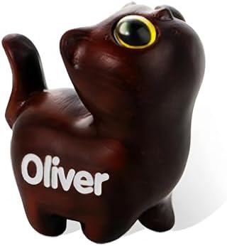 Custom Small Wooden Cat Statue Playful Home Decor
