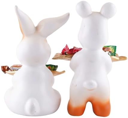 Seema Crafts Set of Two Decorative White Rabbit Statues