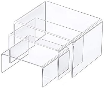 3 Piece Clear Acrylic Jewelry Display Risers Set