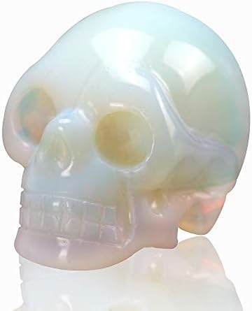20 Inch Natural Carved Skull Crystal Reiki Healing Statue Collectible Figurine