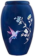 HLC Urns Blue Hummingbird Cremation Urn - Handcrafted Affordable Urn for Ashes