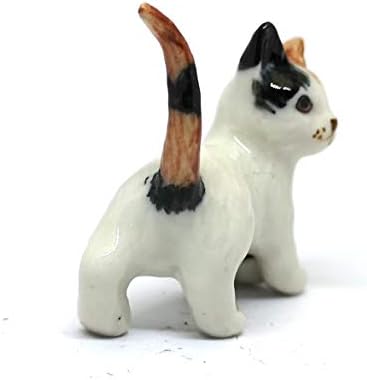 ZOOCRAFT Ceramic Figurine Cat with Ball Handmade Miniature Collectible Porcelain Standing 1