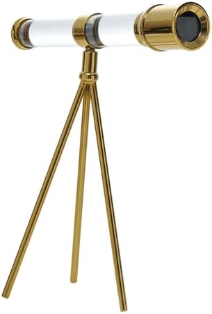Qianly Glass Telescope with Metal Bracket Decor Statue