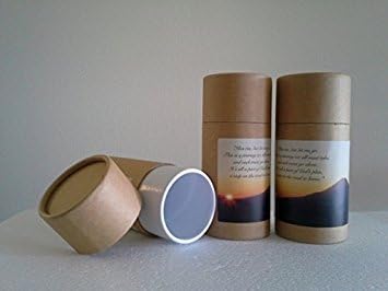 Set of Three Natural Biodegradable Cremation Scattering Tubes with Telescopic Lids and Instructions