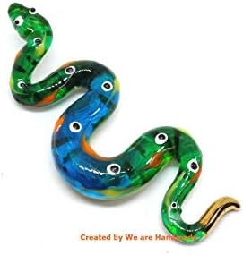 Handmade 3 Inch Blown Glass Fantasy Ball Python Snake Figurine
