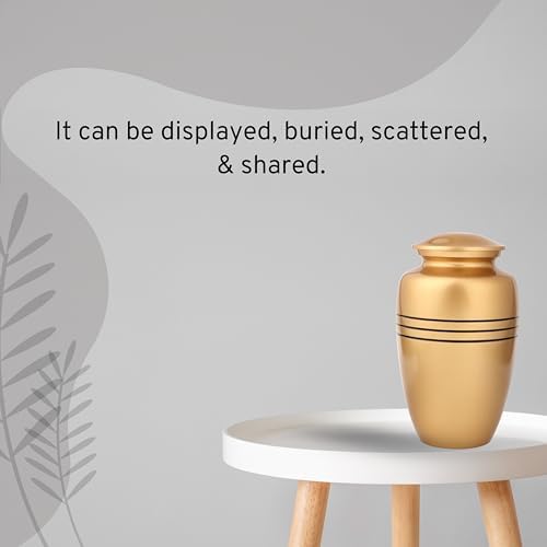 Alpha Living HOME Gold Black Urn for Human Ashes