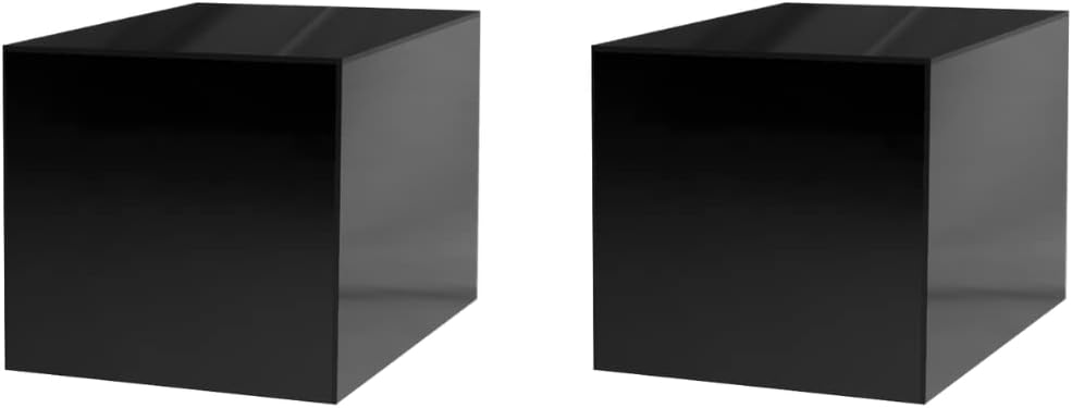 2 Pack 12 Inch Black Acrylic Display Box with Open Side