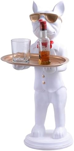 Cool Dog Sculpture with Plate for Home Dcor