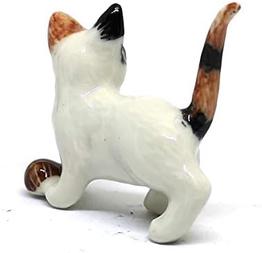 ZOOCRAFT Ceramic Figurine Cat with Ball Handmade Miniature Collectible Porcelain Standing 1