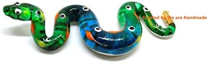 Handmade 3 Inch Blown Glass Fantasy Ball Python Snake Figurine