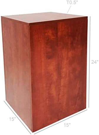 FixtureDisplays 24 Inch Pale Walnut Cube Display Riser Stand