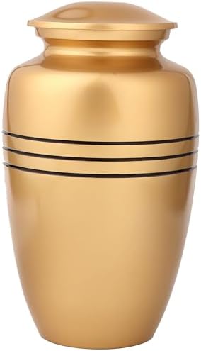 Alpha Living HOME Gold Black Urn for Human Ashes