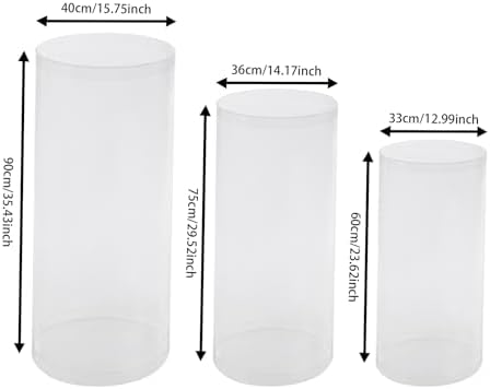 Clear Cylinder Pedestal Stands 3PCS Wedding Display