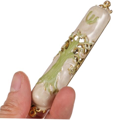 PRETYZOOM Mezuzah Door Ornament Scroll Metal Judaica Religious Decor