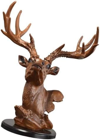 Fenteer Deer Head Figurine Desktop Decoration