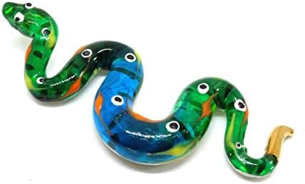 Handmade 3 Inch Blown Glass Fantasy Ball Python Snake Figurine