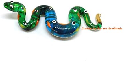 Handmade 3 Inch Blown Glass Fantasy Ball Python Snake Figurine