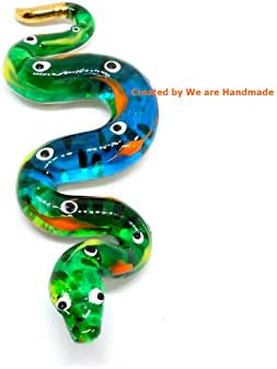 Handmade 3 Inch Blown Glass Fantasy Ball Python Snake Figurine
