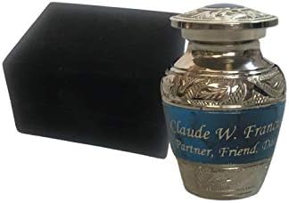 Customized Blue Keepsake Cremation Urn - Small Size
