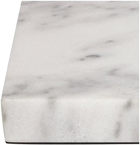 360 Lighting Rectangular Lamp Riser White Marble Finish