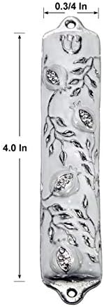 Mezuzah Case Pomegranate Tree Pewter 4 Inch Door Decor