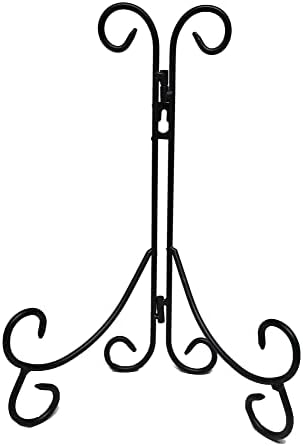 May Decorative Black Wrought Iron 12 Inch Plate Stand Easel