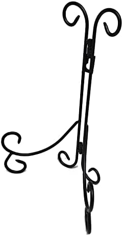 May Decorative Black Wrought Iron 12 Inch Plate Stand Easel
