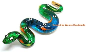 Handmade 3 Inch Blown Glass Fantasy Ball Python Snake Figurine